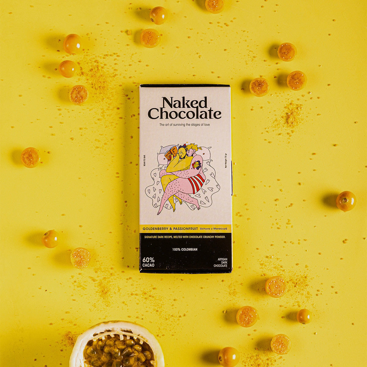 60% DARK CHOCOLATE WITH GOLDEN BERRY AND PASSIONFRUIT