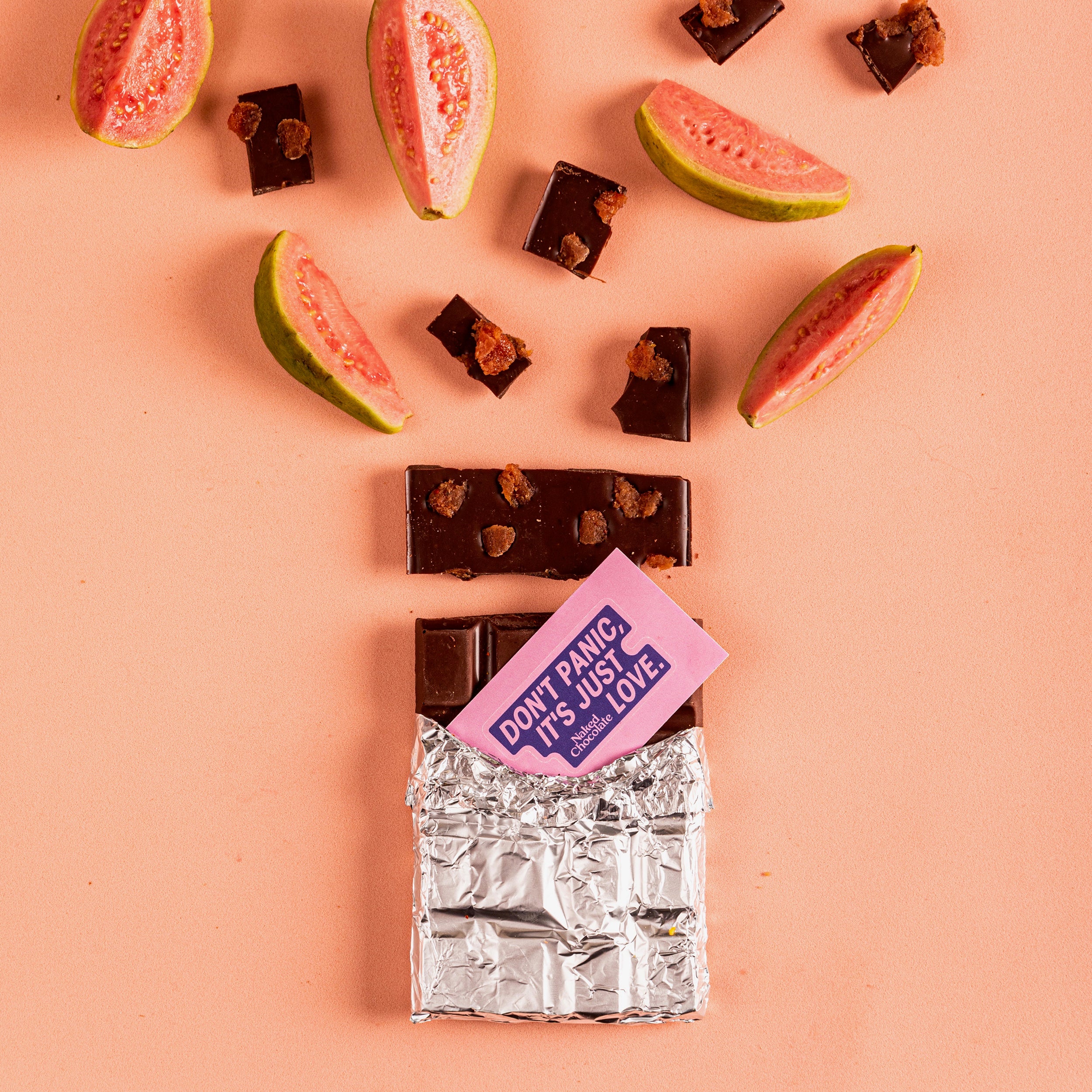 Dark chocolate with guava flavor