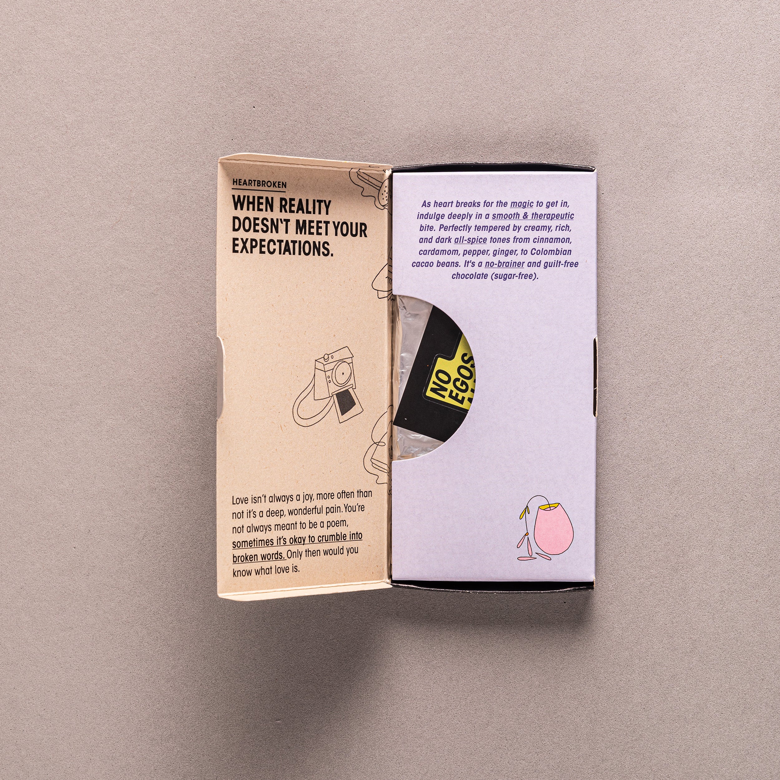Ingredients of 68% dark chocolate with allspice